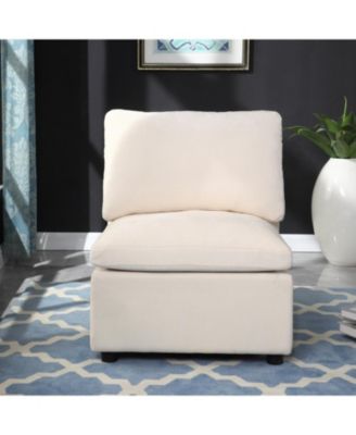 Streamdale Modern Upholstered Middle Module for Modular Sectional,Sectional Sofa Couch Accent Armless Chair, Chenille Beige