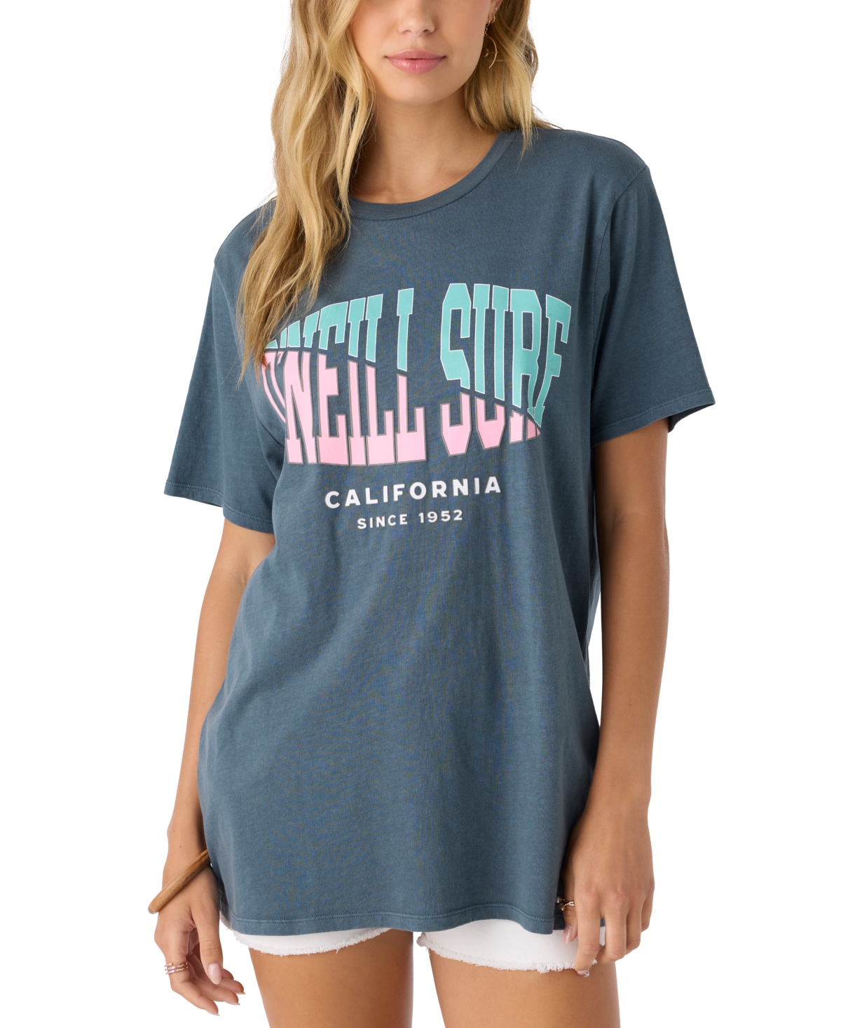 Juniors' Surfed Out Graphic T-Shirt - Slate