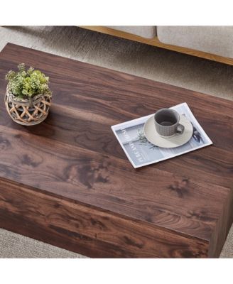 Walnut Wood Grain Coffee Table - Modern Design, Ideal Living Room Accent