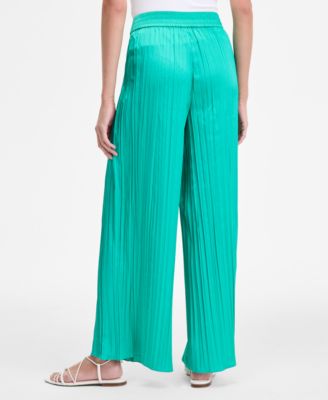Women's Crinkle-Satin Pull-On Wide-Leg Pants, Exclusively at Macy's