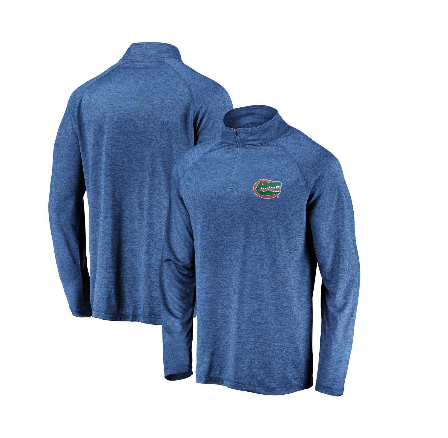 Men's Royal Florida Gators Lightweight Striated Raglan Quarter-Zip Sweatshirt