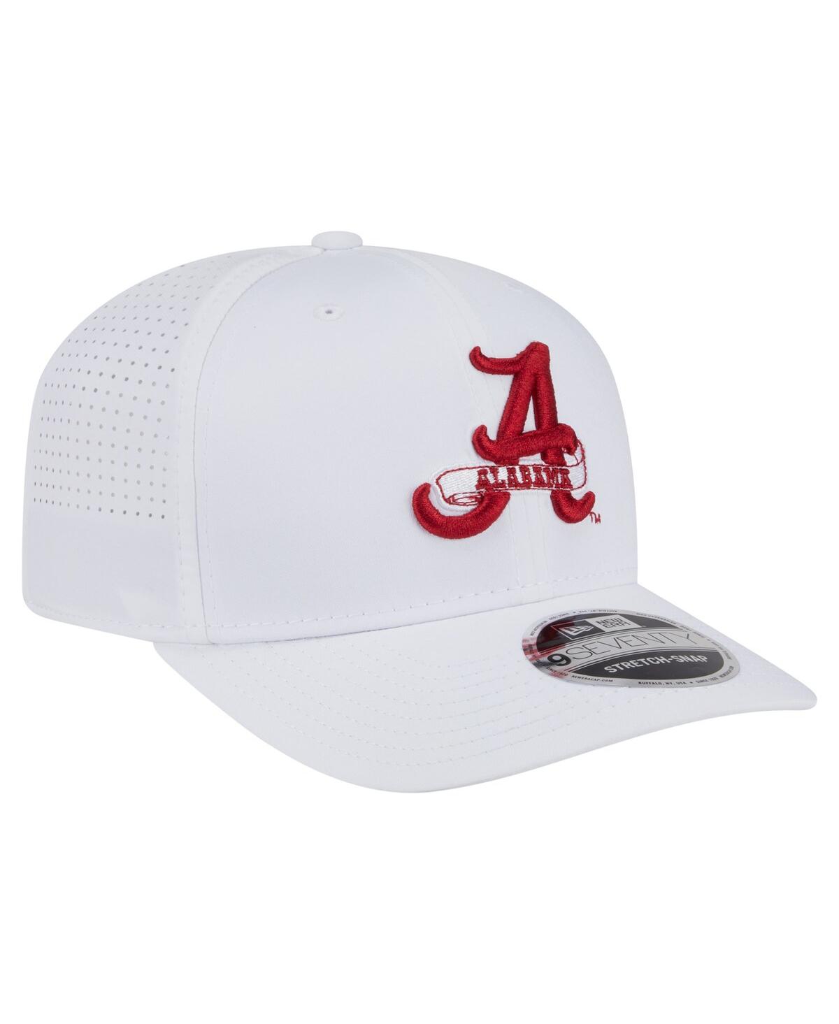 NEW ERA MEN'S WHITE ALABAMA CRIMSON TIDE PERFORM VAULT 9SEVENTY STRETCH-SNAP HAT 