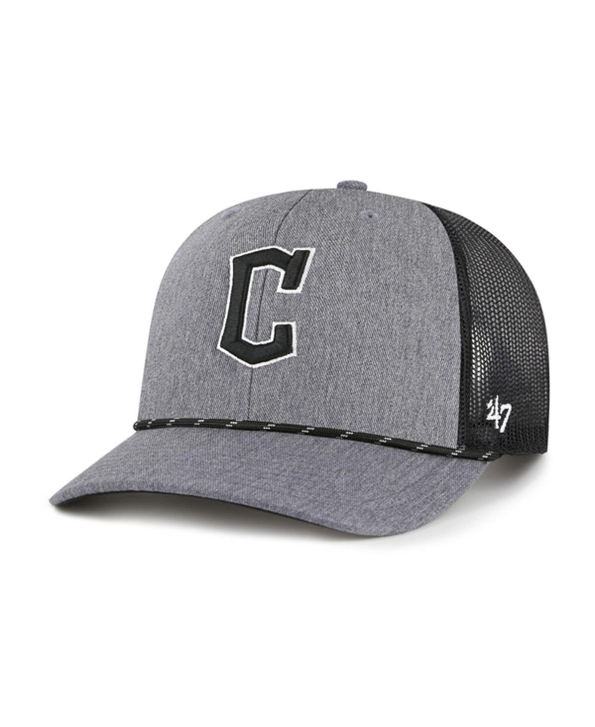'47 Brand Men's Charcoal Cleveland Guardians Carbon Rope Trucker Adjustable Hat
