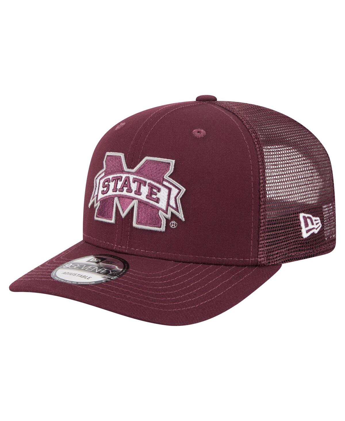NEW ERA MEN'S MAROON MISSISSIPPI STATE BULLDOGS PRIMARY 9SEVENTY TRUCKER STRETCH-SNAP HAT 