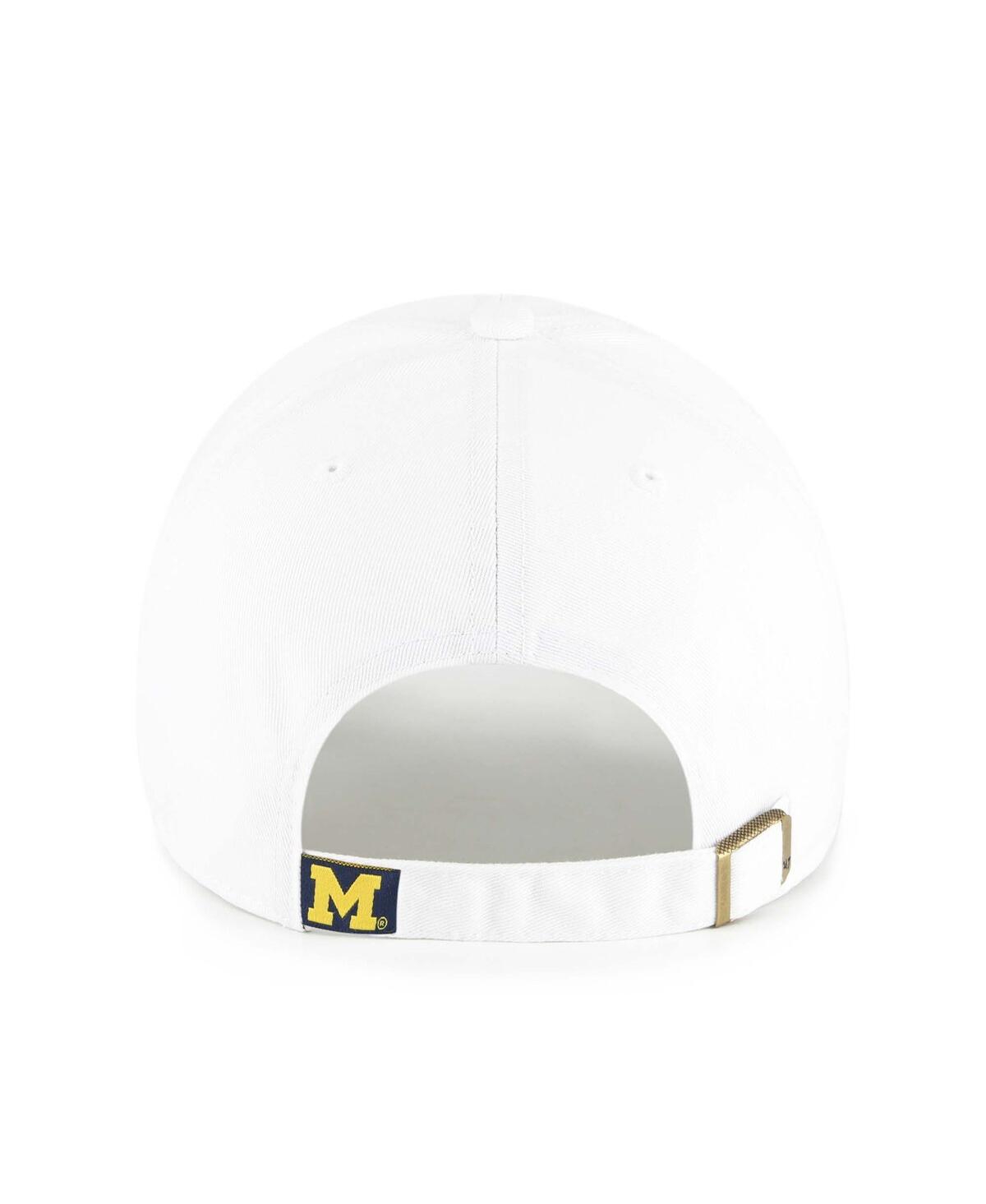 47 Brand Men's White Michigan Wolverines Clean Up Adjustable Hat