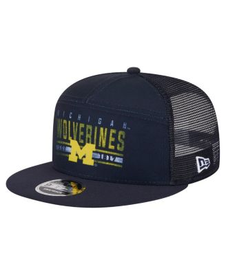New Era - Men's Navy Michigan Wolverines Split Panel 9FIFTY Snapback Trucker Hat