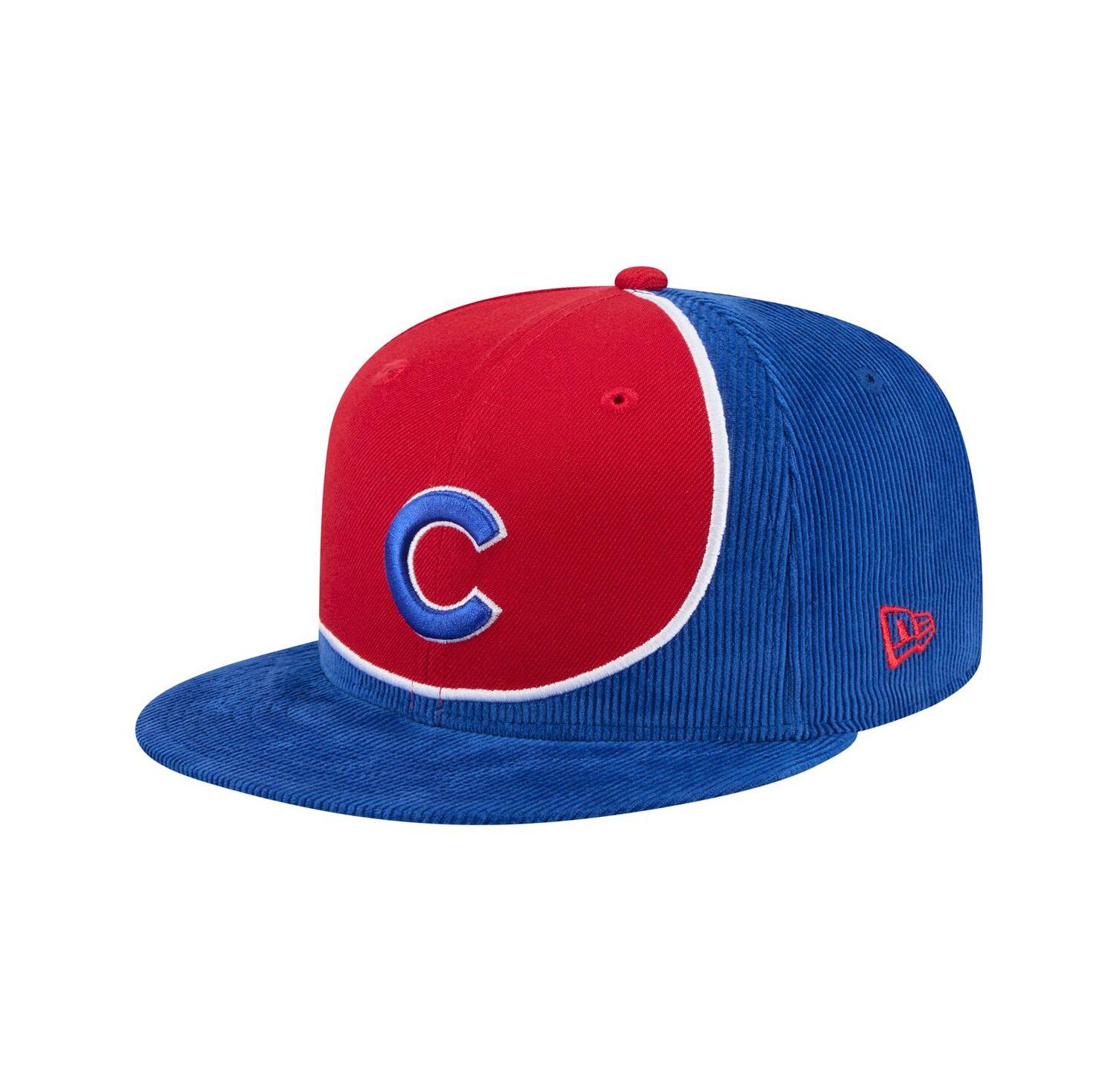 Men's Royal/Red Chicago Cubs Retro Split Corduroy Snapback Hat