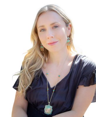 Scenic Sedona Desert Blue Turquoise Golden Pendant Necklace