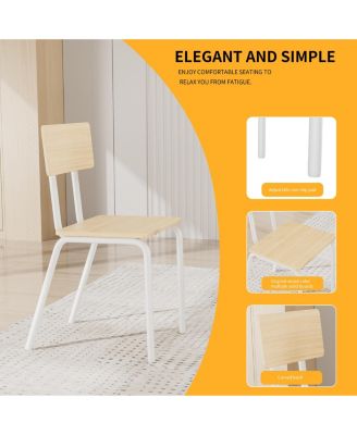 5-Piece Dining Set for 4 Kitchen Table & Chairs, Metal & MDF, Compact