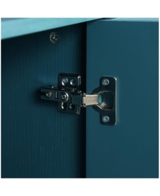 63" Storage Cabinet with Carved Doors & Adjustable Shelves