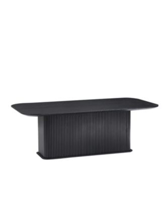 Coffee Table Black Oak Wood Surface and Black Metel Feet