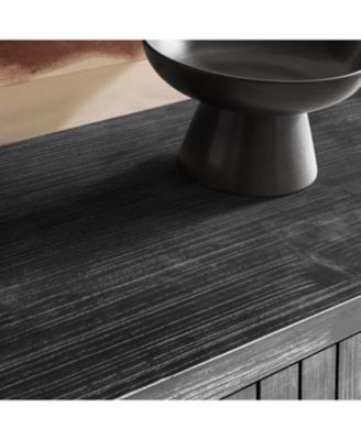 59" Curved Vintage Sideboard with Large Handles and Adjustable Shelves (Antique Black)