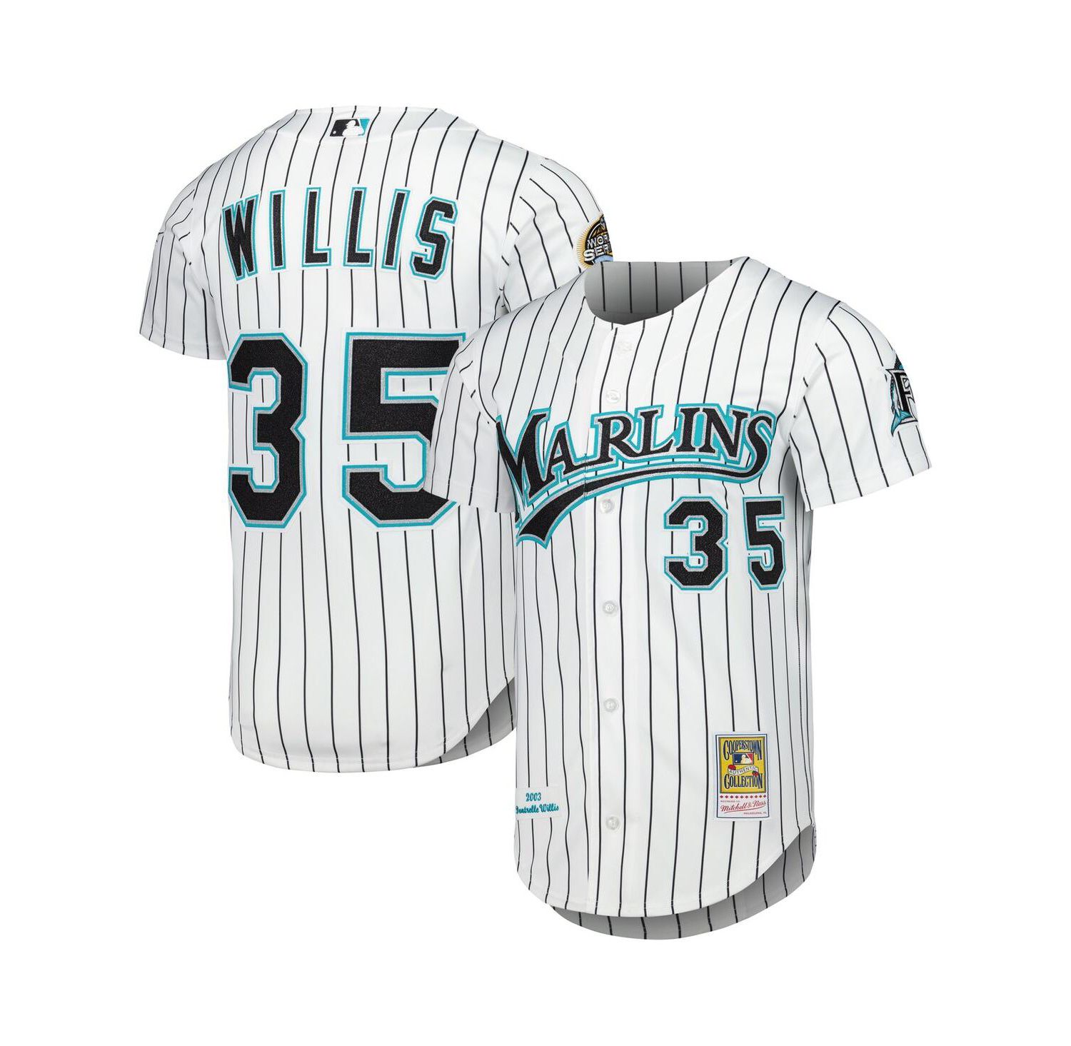 Men's Dontrelle Willis White Florida Marlins Cooperstown Collection Authentic Jersey