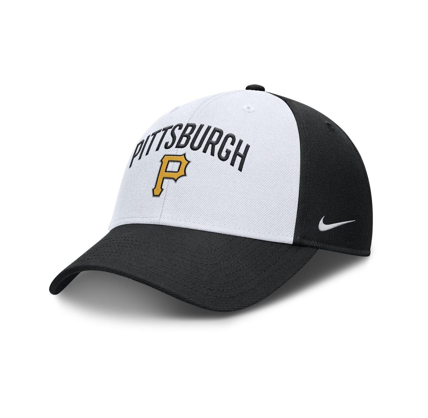 Men's White/Black Pittsburgh Pirates Club Performance Adjustable Hat