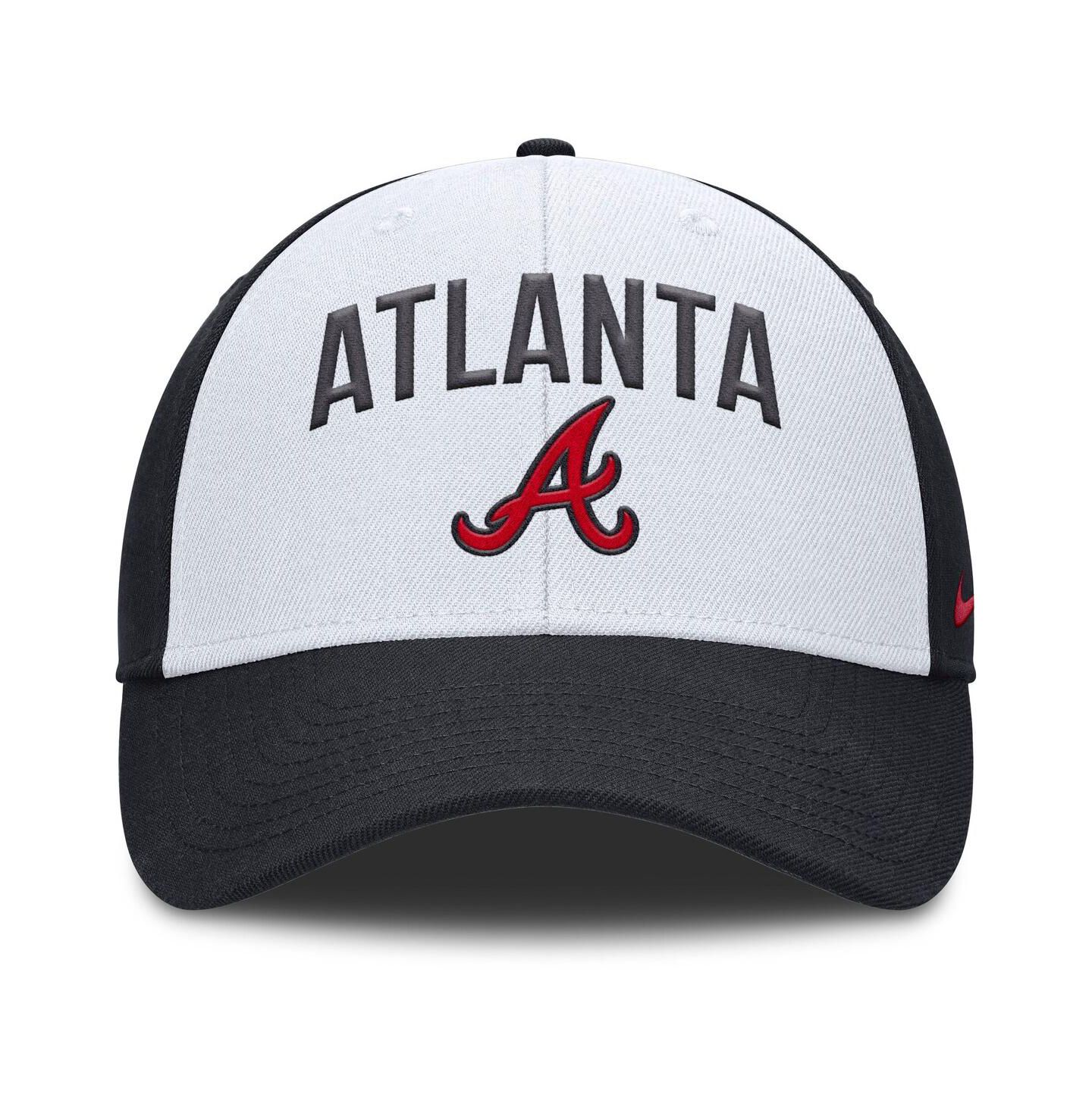 Мужская кепка Nike White/Navy Atlanta Braves Club Performance Adjustable Hat — фото 2