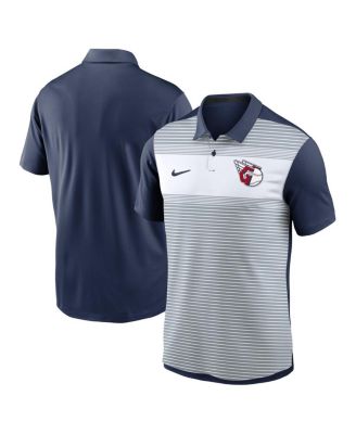 Nike - Men's White/Navy Cleveland Guardians Vapor Striped Performance Polo