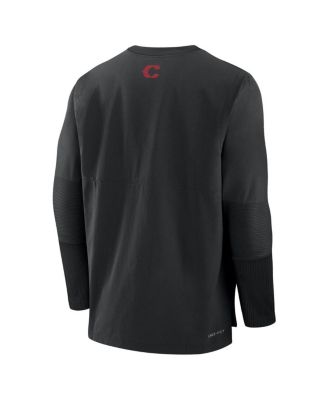 Men's Black Cincinnati Reds Authentic Collection City Connect Lightweight Player Tri-Blend Performance Long Sleeve T-Shirt
