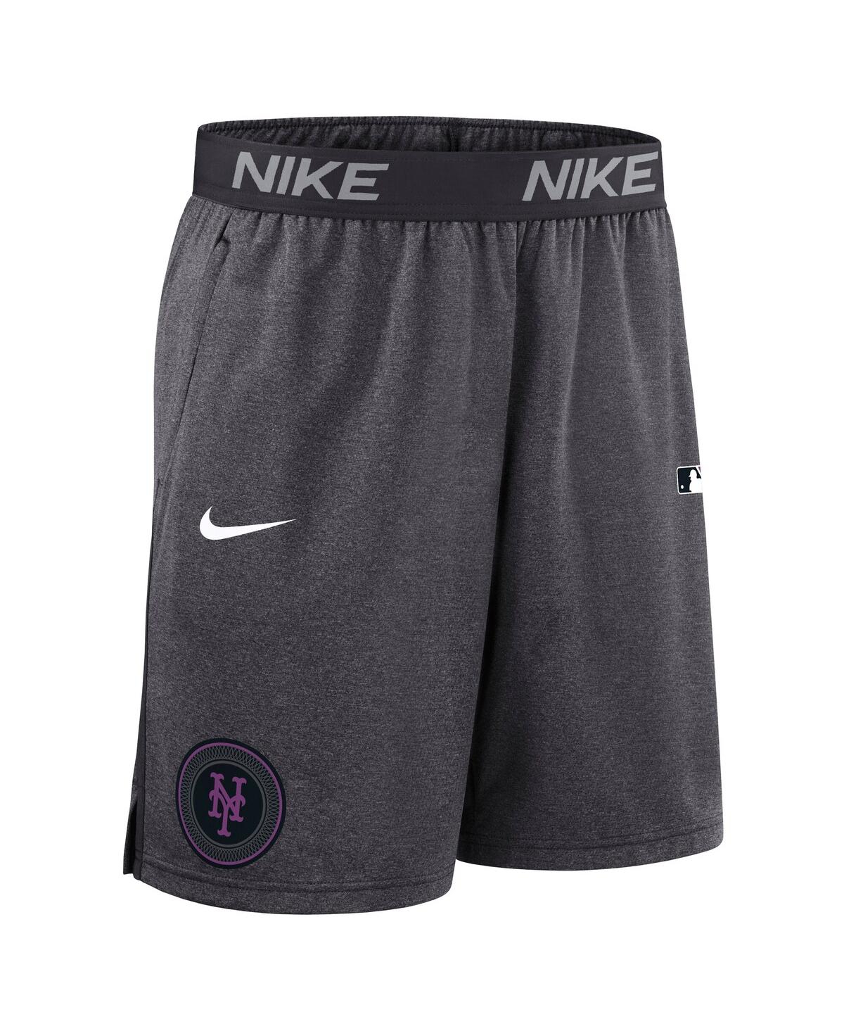 Nike Men's Anthracite New York Mets Authentic Collection City Connect Performance Knit Shorts In Gray