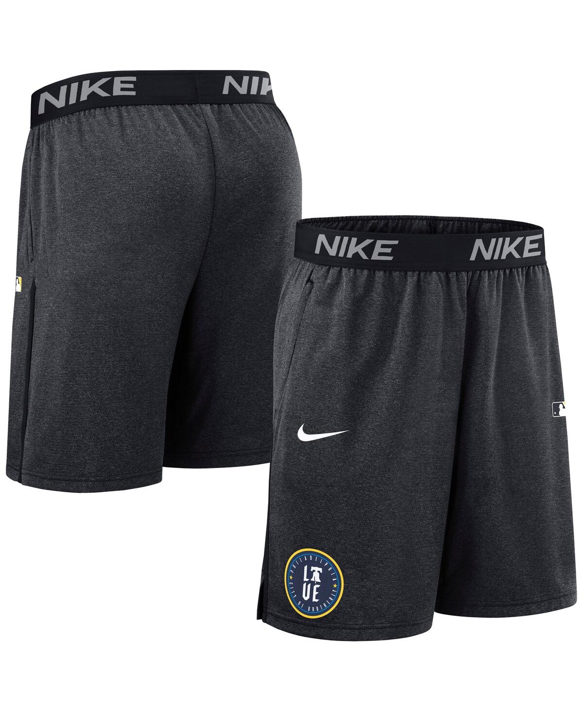 Nike Men's Black Philadelphia Phillies Authentic Collection City Connect Performance Knit Shorts - Black