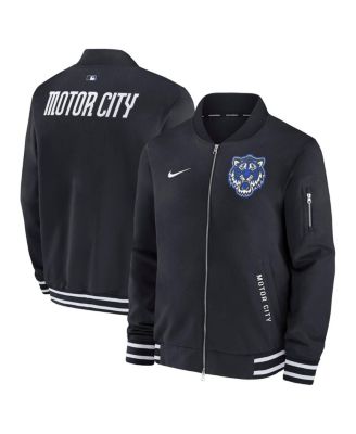 Nike - Men's Black Detroit Tigers Authentic Collection City Connect Full-Zip Bomber Jacket