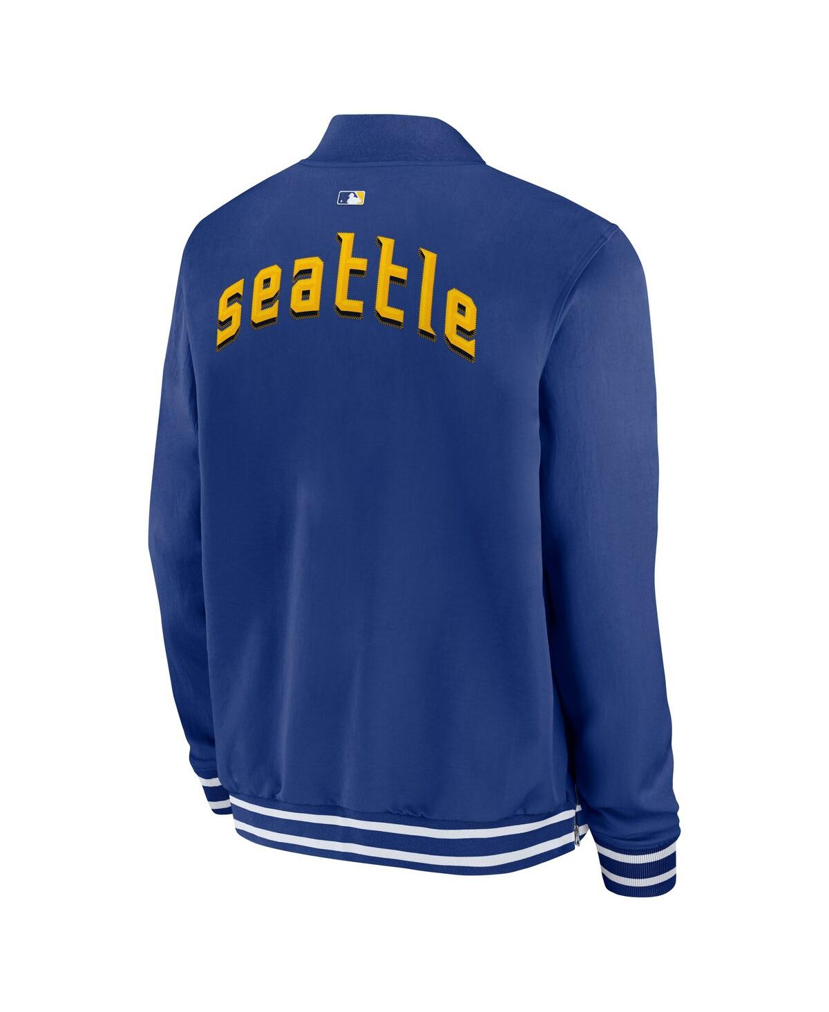 Nike Seattle Mariners Authentic Collection City Connect  Men's Mlb Full-zip Bomber Jacket In Blue