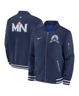 Nike - Men's Navy Minnesota Twins Authentic Collection City Connect Full-Zip Bomber Jacket
