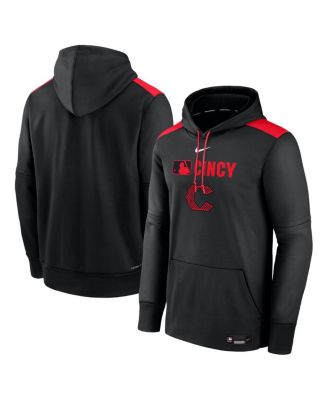 Nike - Men's Black Cincinnati Reds Authentic Collection City Connect Therma Pullover Hoodie