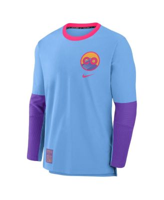 Men's Light Blue/Purple Colorado Rockies 2025 City Connect Authentic Collection Lightweight Player Performance Long Sleeve T-Shirt
