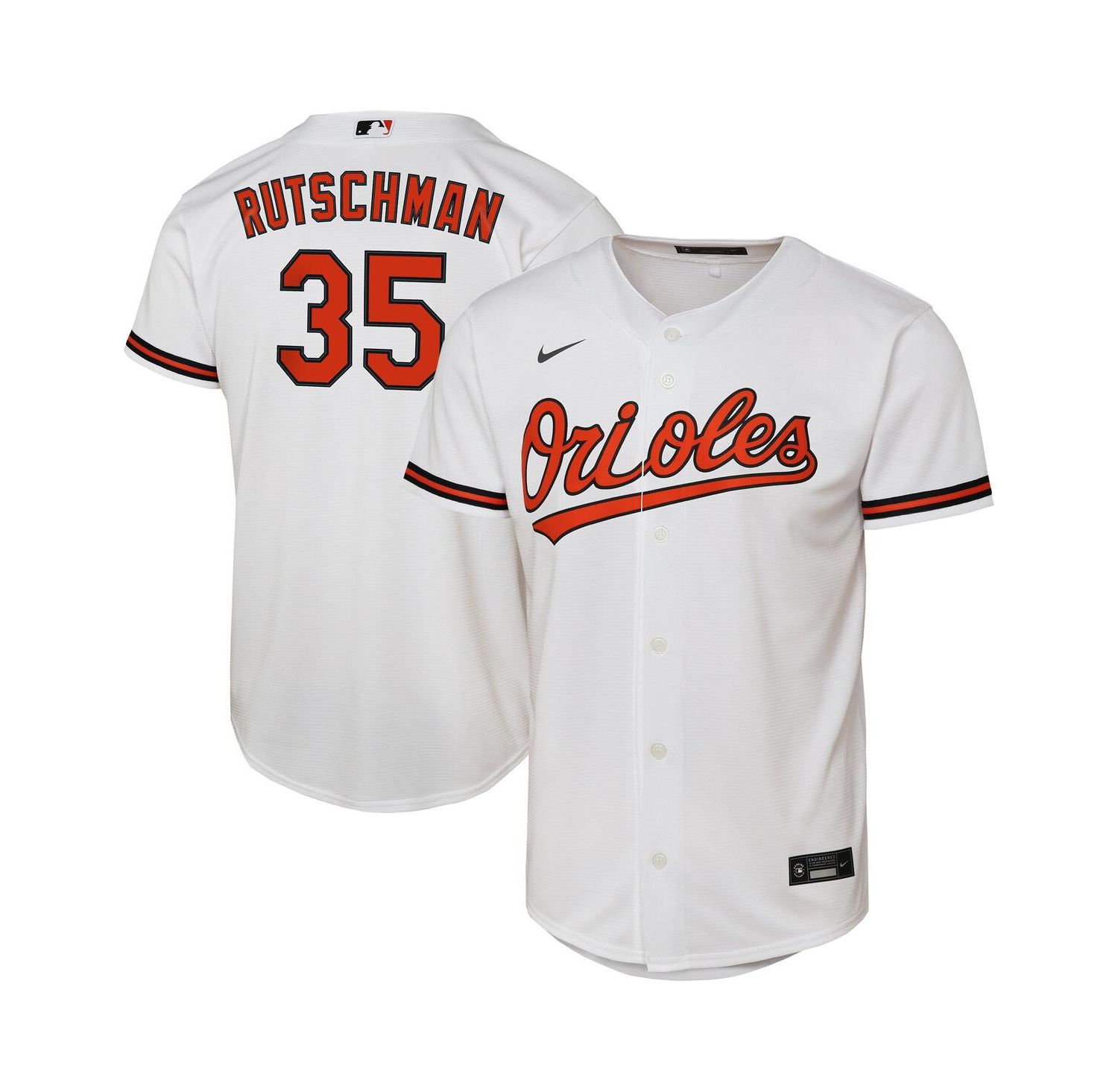 Big Boys and Girls Adley Rutschman White Baltimore Orioles Home Replica Player Jersey