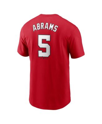 Men's CJ Abrams Red Washington Nationals Fuse Name Number T-Shirt
