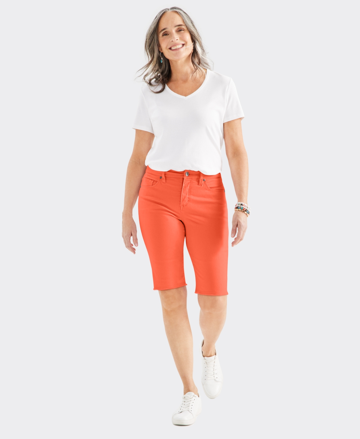 Style & Co Women's Mid-rise Raw-edge Bermuda Jean Shorts, Created For Macy's