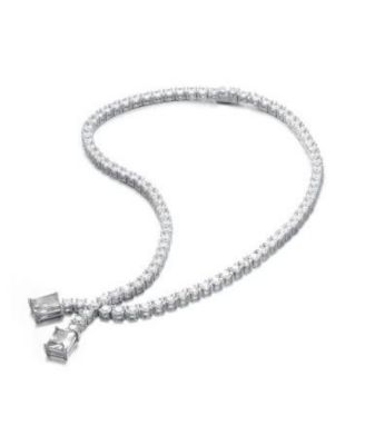 Women's Elegant Two-Stone Tennis Chain Collar Necklace