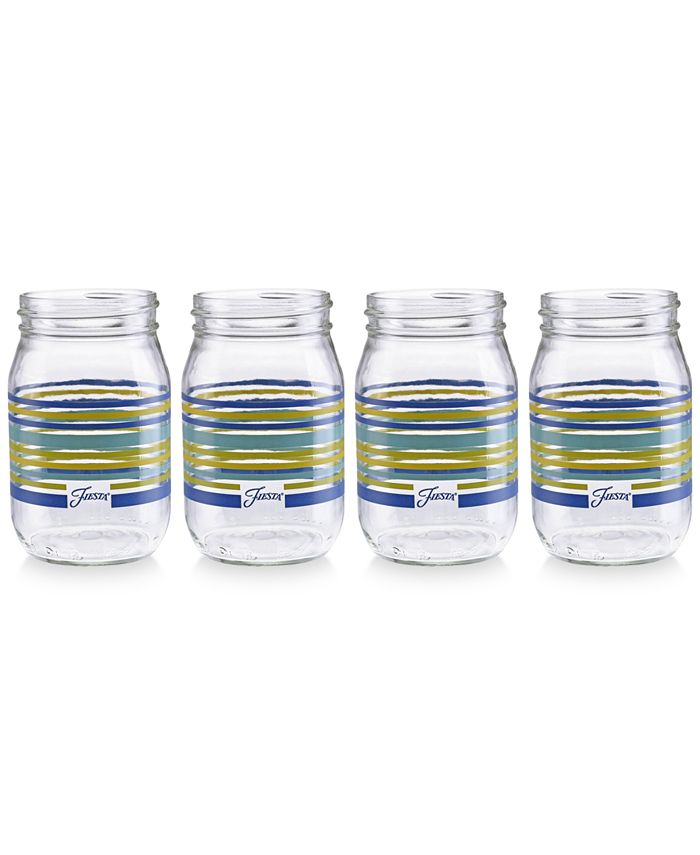 Fiesta Lapis Stripe Set of 4 Mason Jar Glasses Macy's