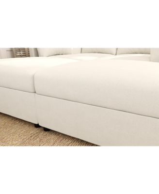 Elegant Sectional Sofa with Storage and Adjustable Ottomans