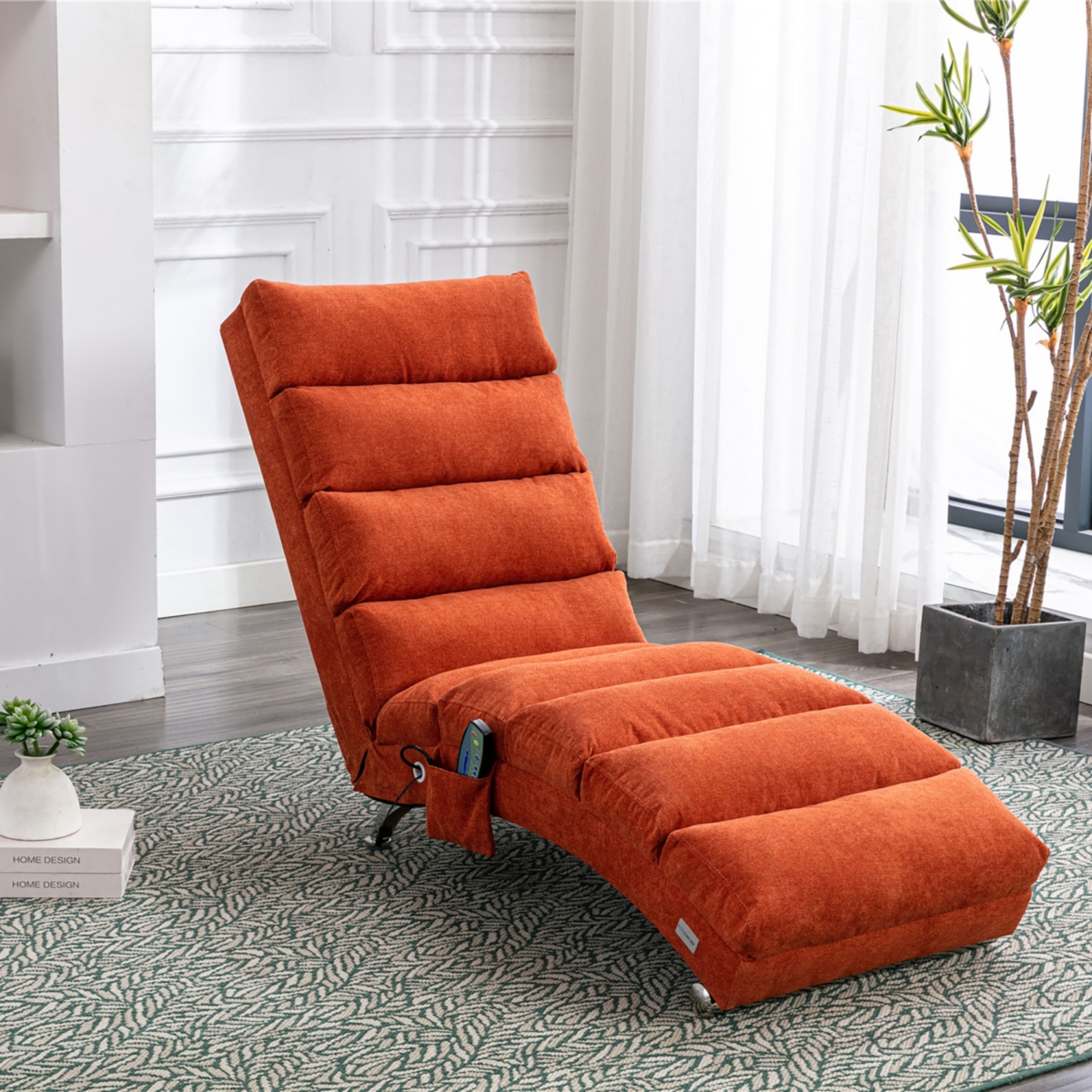 Streamdale Furniture Linen Chaise Lounge Indoor Chair, Modern Long Lounger For Office Or Living Room