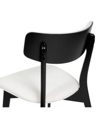 Streamdale Mid-Century Modern Upholstered Dining Chair Pair with Walnut Finish, Set of 2