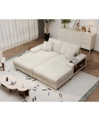 Corduroy Oversized Convertible Lounge Sleeper Sofa