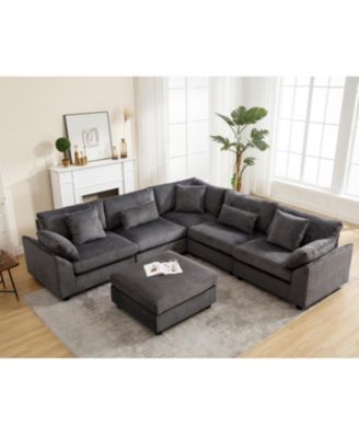 Oversized Modular Sectional Sofa Corduroy Comfort for the Living Room