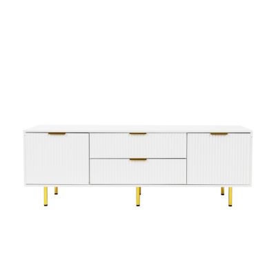 Streamdale Modern warm white TV cabinet, for Living Room Bedroom