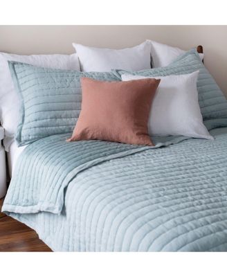 French Linen Channel Stitch Quilt & Sham Set - Full/Queen