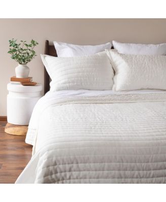 French Linen Channel Stitch Quilt & Sham Set - Full/Queen