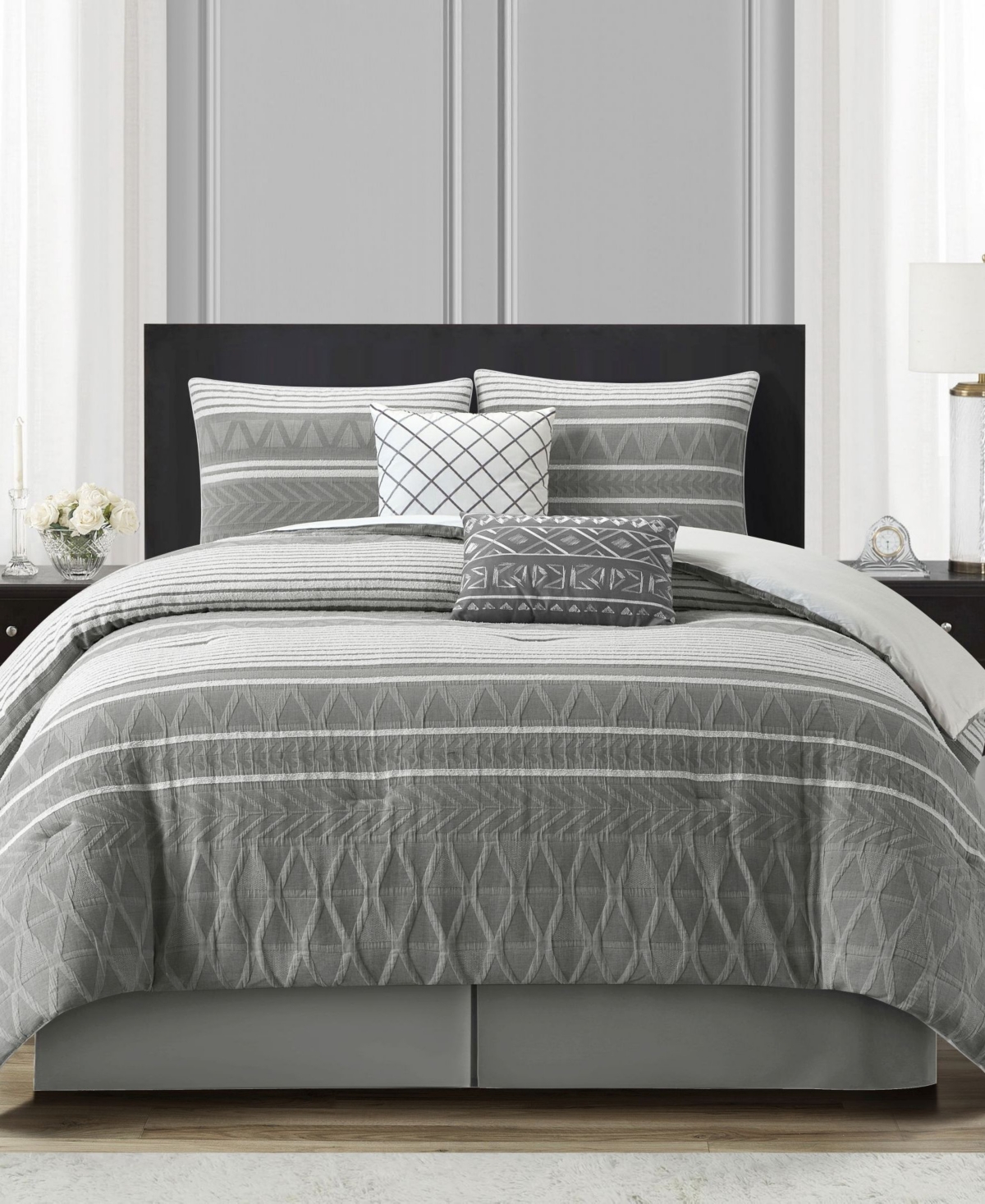 Stratford Park Cleluya Cotton Jacquard 6-pc. Comforter Set, California King