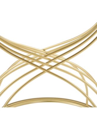 Modern Side Table Golden Metal Frame+ Mirror Top