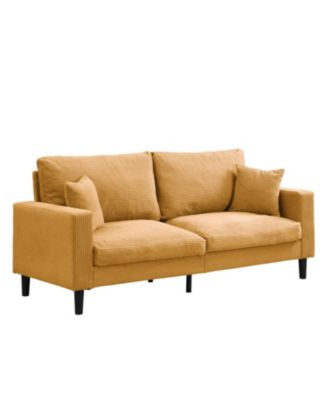 Modern Sofa with High Resilience, Wooden Frame - Orange Comfort