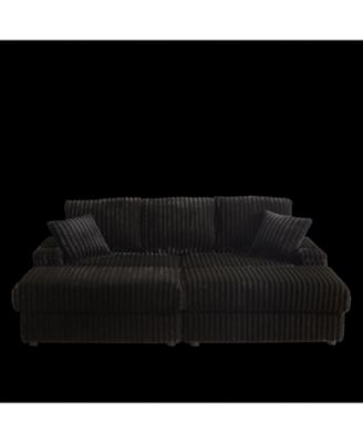 Streamdale Corduroy 3-Seater Sofa with Storage and Accessories
