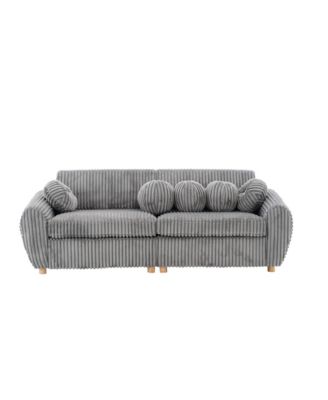 84" Grey Corduroy Sofa Couch