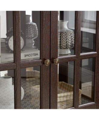 Streamdale LED Display Cabinet with Adjustable Shelves, Lattice Doors