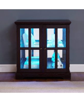 Streamdale LED Display Cabinet with Adjustable Shelves, Lattice Doors