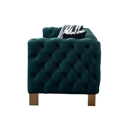 Streamdale Chesterfield Modern Tufted Velvet Living Room Sofa, 84.25"W Couch,Green