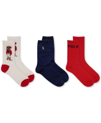 Polo Ralph Lauren - Women's 3-Pk. Polo Player Bear Trouser Socks Gift Box